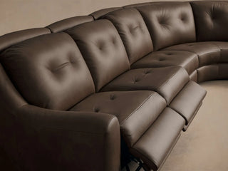 Perry Leather Five-Piece Motion Corner Wedge Sectional