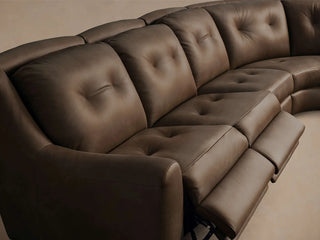 Perry Leather Six-Piece Motion Sectional