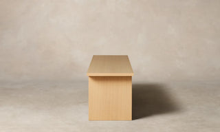 86" Leather Console, White Oak or Walnut Media Cabinet