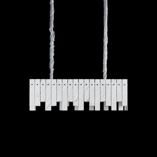 Modern Yugoslav White Luxury Stone Linear Chandelier