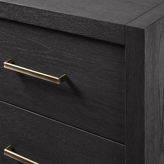 Tall Solid Wood Nightstand with 2 Drawers – Rustic Bedside Table Storage Cabinet for Bedroom
