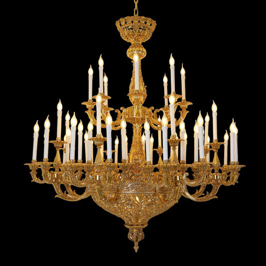 59X65 Inch 19th Century Extra Large French Brass Chandelier Antique Chandelier for Foyer