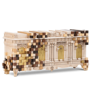 Luxury Mirrored Sideboard Buffet Cabinet with Gold Accents & Modern Storage
