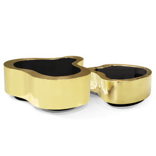 Luxury Hammered Brass Coffee Table with Wave Sculptural Design & Artisan Craftsmanship