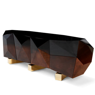 Luxury Diamond Sideboard Cabinet with Faceted Design & Hidden Storage