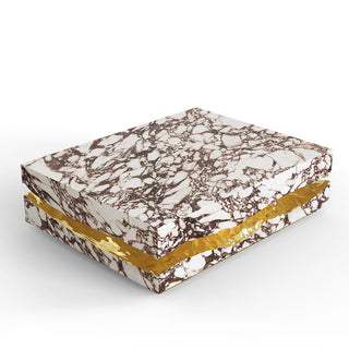 Luxury Carrara Marble Coffee Table with Sculptural Brass Frame & Organic Design