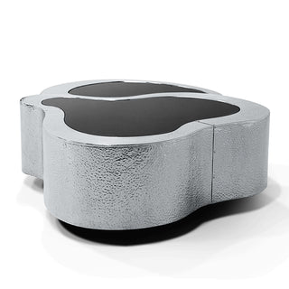 Luxury Hammered Brass Coffee Table with Wave Sculptural Design & Artisan Craftsmanship