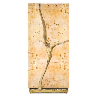 Luxury Walnut Display Cabinet with Sculptural Brass Accents & Hidden Storage