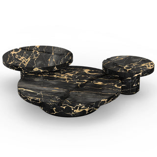 Luxury Gold Coffee Table with Round Glass Top & Sculptural Brass Base