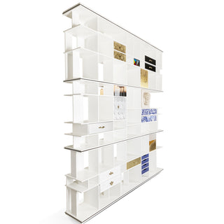 Luxury Glass Display Cabinet with Brass Accents, Curio Storage & Designer Shelving