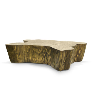 Luxury Patina Brass Coffee Table with Organic Sculptural Design & Handcrafted Finish