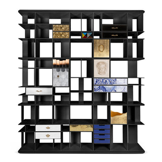 Luxury Glass Display Cabinet with Brass Accents, Curio Storage & Designer Shelving