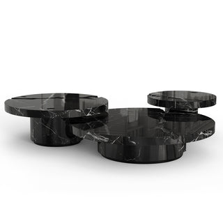 Luxury Gold Coffee Table with Round Glass Top & Sculptural Brass Base