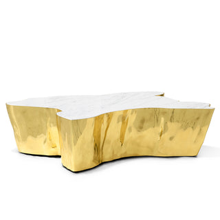 Luxury Patina Brass Coffee Table with Organic Sculptural Design & Handcrafted Finish
