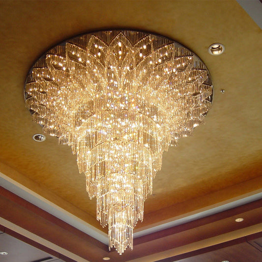 72'' Modern Foyer Crystal Chandelier Large Chandeliers for Banquet Hall