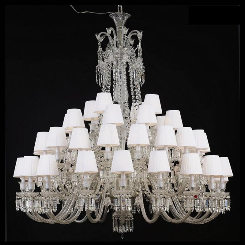 48 Lights Baccarat Inspired Crystal Chandelier 60X72 Inch Big Chandelier for Living Room