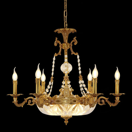 31X27 Inch 9 Lights Retro Style French Empire Chandelier Brass Chandelier for Study Room