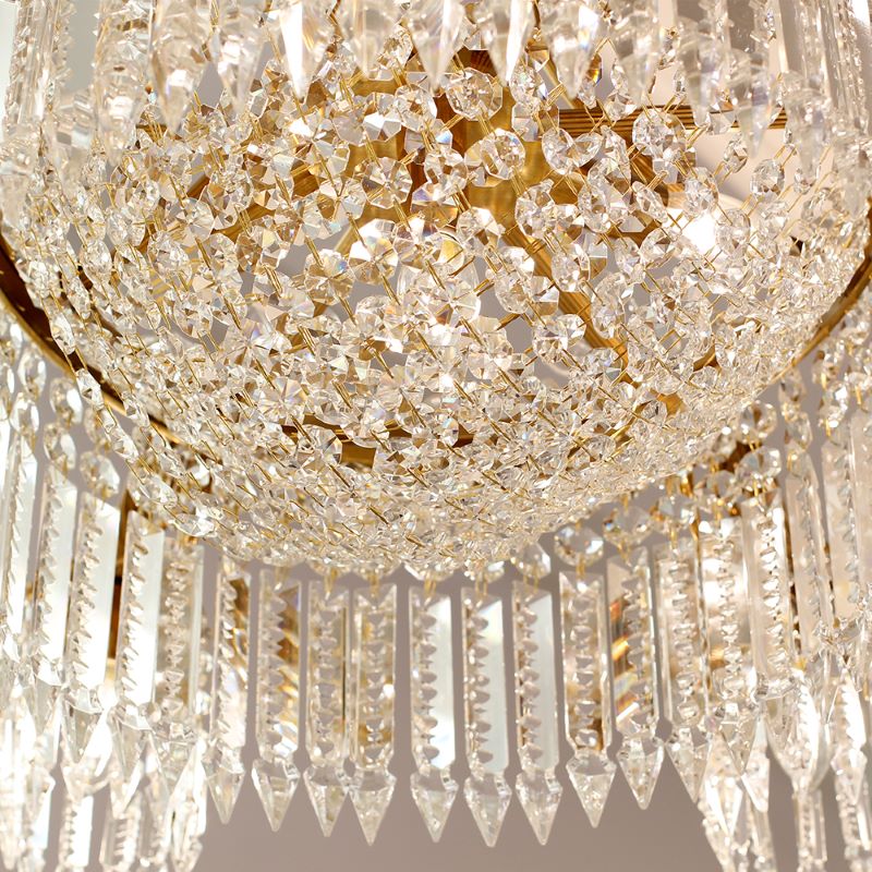 30X23 Inch Modern Crystal Chandelier Gold Antique Brass Chandelier