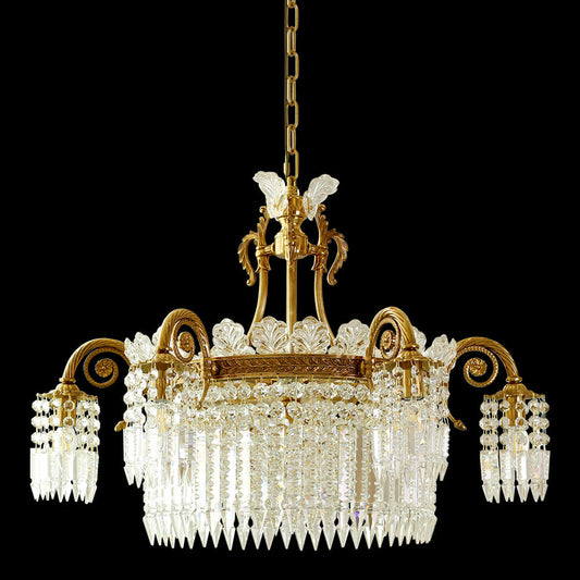 30X23 Inch Modern Crystal Chandelier Gold Antique Brass Chandelier