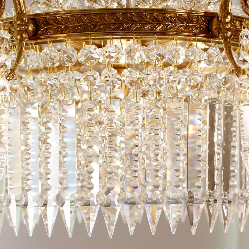 30X23 Inch Modern Crystal Chandelier Gold Antique Brass Chandelier