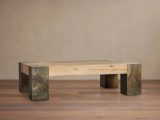 Telluride Reclaimed Oak Rectangle Coffee Table | Luxury Organic Modern Living Room Table