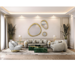 Luxury Black & White Coffee Table with Sculptural Design & High Gloss Finish