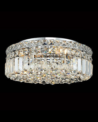 16'' Round Flush Mounted Chandelier Modern Crystal Ceiling Light