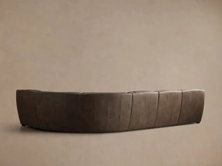 Perry Leather Five-Piece Motion Corner Wedge Sectional