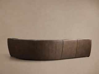 Perry Leather Four-Piece Motion Corner Wedge Sectional