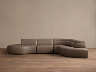 Lovina Leather Four-Piece Bumper Sectional