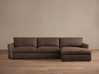 Vernon Leather Two-Piece Chaise Sectional