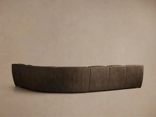 Perry Leather Six-Piece Motion Sectional