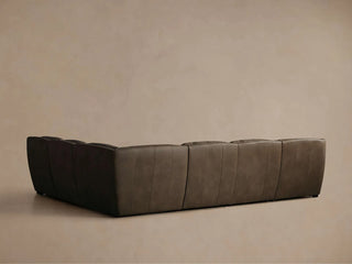 Perry Leather Six-Piece Motion Corner Sectional