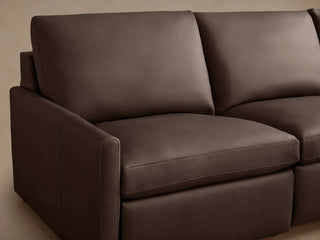 Kipton Slim Arm Leather Four-Piece Motion Sectional