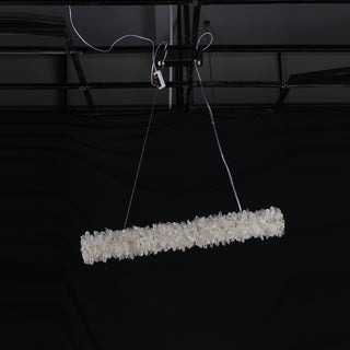 Long Natural Crystal Stone Pendant Light