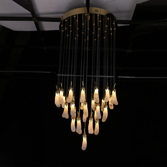 22X47 Inch 32 Rock Crystal Long-eggplants Pendant Modern LED Chandelier