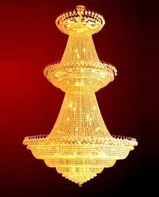 Large Crystal Chandelier for High Ceilings 71"W 106"H