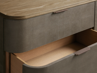 Harrow 6-Drawer Dresser Faux Shagreen Solid Wood Floating Base