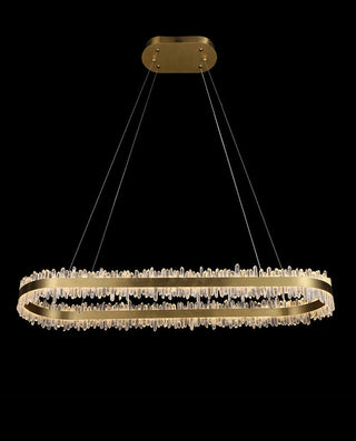 47 Inch Linear Chandelier Modern Quartz Crystal Chandelier for Dining Room