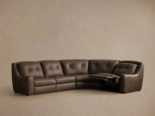 Perry Leather Four-Piece Motion Corner Wedge Sectional