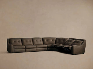 Perry Leather Six-Piece Motion Sectional