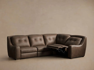 Perry Leather Four-Piece Motion Sectional