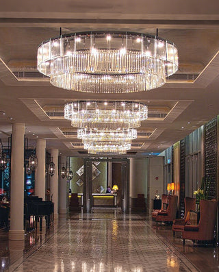 Large Modern Round Ceiling Chandelier 83"W 31"H