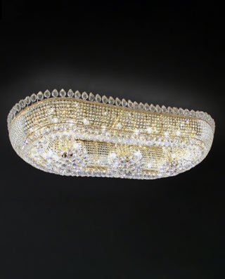 High End Oval Ceiling Asfour Crystal Chandelier 39"W 18"H