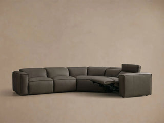 Coburn Motion Leather Four-Piece Corner Wedge Sectional