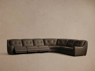 Perry Leather Six-Piece Motion Sectional