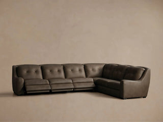 Perry Leather Six-Piece Motion Corner Sectional
