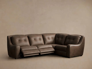 Perry Leather Four-Piece Motion Sectional