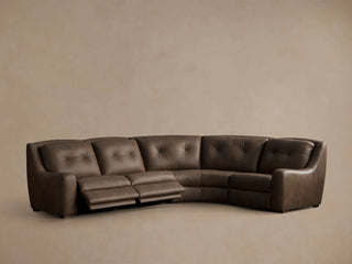 Perry Leather Four-Piece Motion Corner Wedge Sectional