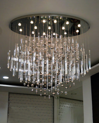 59'' Oval Chandelier for Dining Room Big Modern Glass Bubble Chandelier